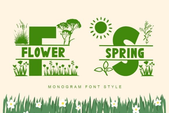 Flower Spring Monogram for Fresh Branding Projects