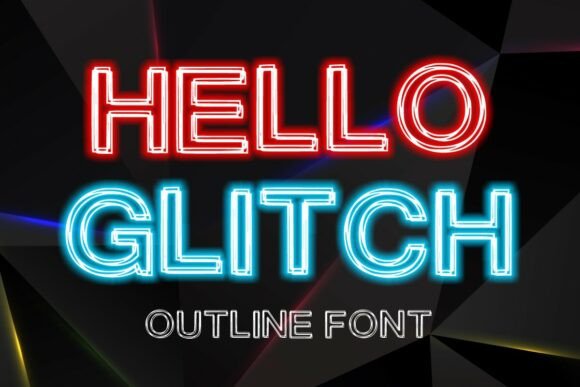 Hello Glitch: A Cool, Friendly Outline Font for Creative Projects